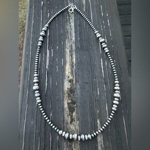 Navajo Strung Pink Conch Sterling Silver 925 Pearl Necklace